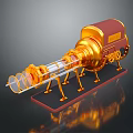 Golden And Red Industrial Mechanical Equipment With Transparent Tubes Support Legs And Base