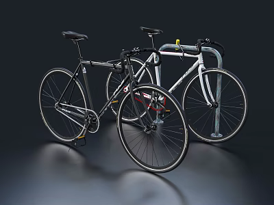 Two Modern Bicycles With Sleek Frames And Stylish Design Elements 3d model