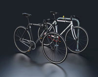 Two Modern Bicycles With Sleek Frames And Stylish Design Elements 3d model