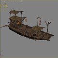 Chinese boat wooden boat boat boat boat boat boat ancient boat by the river 3d model