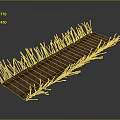 Long Decorative Outdoor Structure With Brown Flat Base And Many Thin Branches 3d model