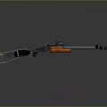 Advanced Modern Tactical Weapon With Orange Components Scope And Long Barrel Design 3d model