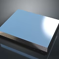 Blue Square Panel with Sleek Glossy Surface and Black Border Design 3d model