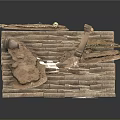Ancient Detailed Sculpture Carving On Brick Structure With Clay Stone Relics