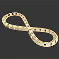 White Circular Loop With Holes Forming Infinity Shape Design Element
