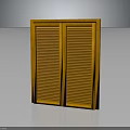Yellow Wooden Double Louvered Door with Classic Stylish Design and Smooth Finish