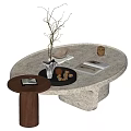 The combination of the silent wind tea table 3d model