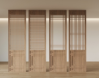 New Chinese-style screen partition 3d model