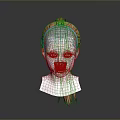 White Mannequin Head Model Featuring Red Braided Hairstyle With Bangs And Ponytail