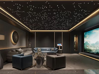 modern video room 3d model