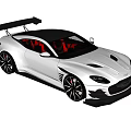 White Sports Car With Black Rear Spoiler And Red Interior Design