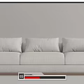 Modern three-seat sofa multiplayer sofa 3d model
