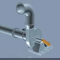 Heavy Duty Industrial Equipment With Curved Pipe Electric Motor Yellow Component And Metal Base