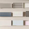 Various Modern Home Radiators With Different Designs And Colors Like White Blue Pink Gray
