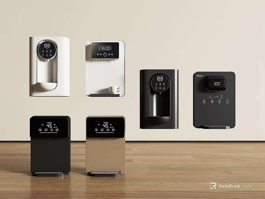 Various Modern Daily Electrical Appliances With Digital Displays And Different Colors 3d model 