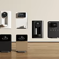 Various Modern Daily Electrical Appliances With Digital Displays And Different Colors