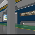 Spacious Factory Interior With High Ceiling Windows Blue Green Floors Yellow Accents And Machinery