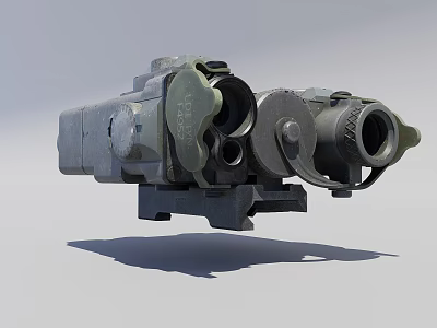 Tactical Weapon Optical Scope With Adjustable Knobs Lens And Mounting Base 3d model