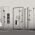 Stylish Modern Glass Shower Sauna Designs With Multiple Styles And Features 3d model