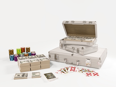 modern box dollar box luggage dollar poker model