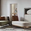 Light Luxury Combination Sofa Single Sofa 3d model