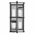 Elevator Model Decoration Ornament Set with Modern Metal Frame Transparent Glass and Multiple Pieces
