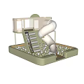 Kids Playground Featuring Slide Ball Pit Stairs and Multi Level Structure 3d model