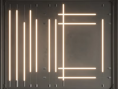 Modern Linear LED Wall Lamps With Geometric Arrangement And Sleek Glowing Design 3d model