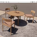 Leisure seat negotiation table and chair combination 3d model
