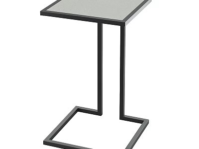 Modern Coffee Table With Black Metal Frame And Gray Tabletop Design 3d model