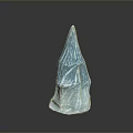 Blue Conical Textured Wooden Stone Decorative Ornament With Intricate Natural Patterns