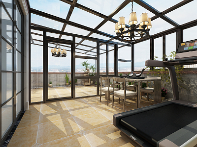 New Chinese Sunshine Room 3d model