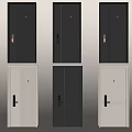 Various Security Doors in Black and Light Gray with Modern Designs and Secure Locks 3d model