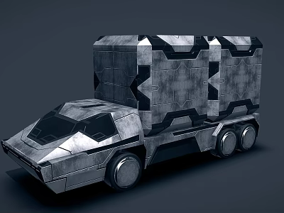 Advanced Futuristic Metallic Space Vehicle With Cargo Module For Cosmic Exploration 3d model