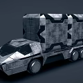 Advanced Futuristic Metallic Space Vehicle With Cargo Module For Cosmic Exploration