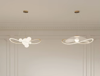 French Cream Chandelier 3d model
