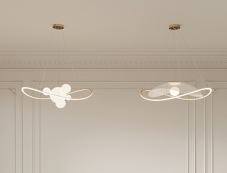 French Cream Chandelier 3d model