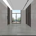 Modern Light Luxury Elevator Corridor With Full Marble Decoration And Soft Recessed Ceiling Lighting Design