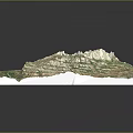Detailed 3D Mountainous Terrain Model With Lush Green Vegetation And Deep Valleys