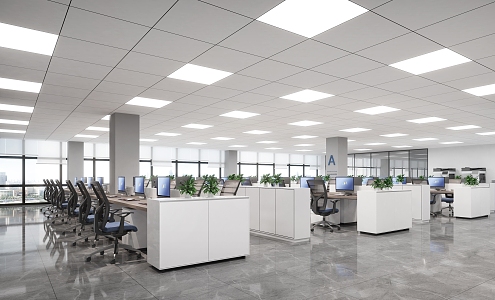 Modern public office area Open office area 3d model