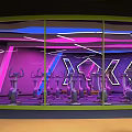 Modern Gym Interior With Boxing Ring Fitness Equipment And Bright Lighting