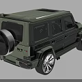 Army Green Off Road SUV With Roof Rack White Alloy Wheels And Rugged Design