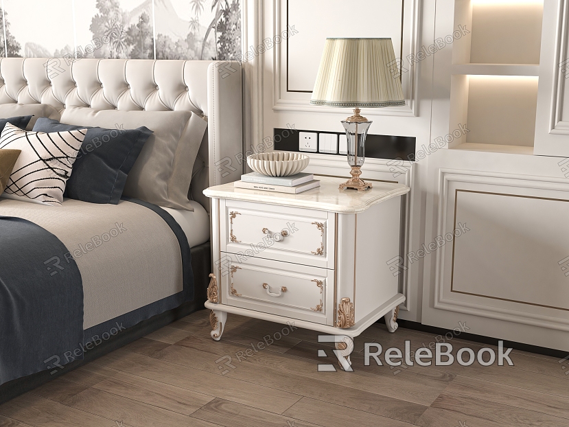 European-style bedside table model