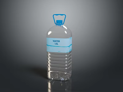 Nature Talk Mineral Water Bottle With Blue Cap And Transparent Body For Daily Use 3d model