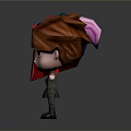Cartoon Style Game and Movie Characters With Various Hairstyles and Different Outfits Standing Together