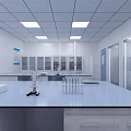 Modern Laboratory Interior Featuring Lab Benches Scientific Equipment And Ceiling Lighting 3d model