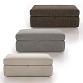 Upholstered Storage Ottomans in Dark Brown Gray and Beige with Storage Compartment