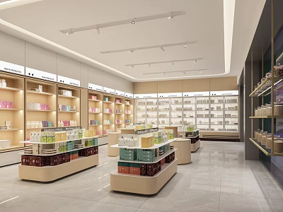 Bright Spacious Specialty Store Interior With Organized Shelves And Displayed Products 3d model