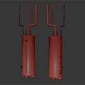 Two Silver Cylindrical Industrial Containers With Pipes And Metal Brackets