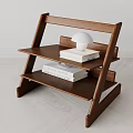 Modern Wooden Bookshelf With Layered Shelves Books White Lamp And Minimalist Design